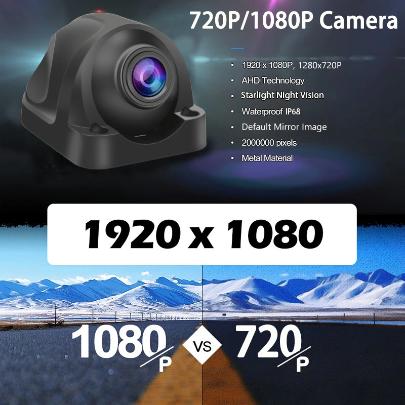 1080P AHD 2 Mặt Camera 12V Dành Cho Xe Bus Giám Sát Ban Đêm Ô TÔ Giám Sát Camera An Ninh IP68 chống Thấm Nước