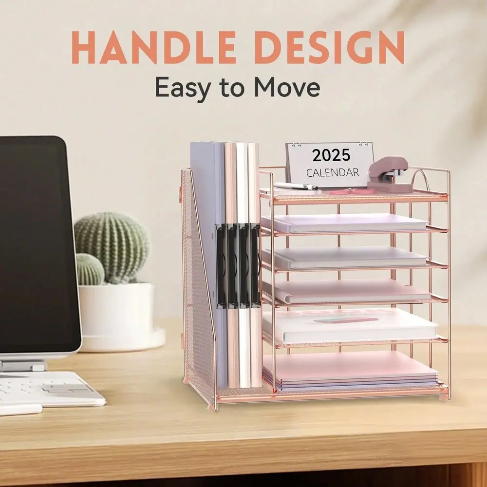 

Desk Organizer With File Holder, Letter Tray Paper Organizer