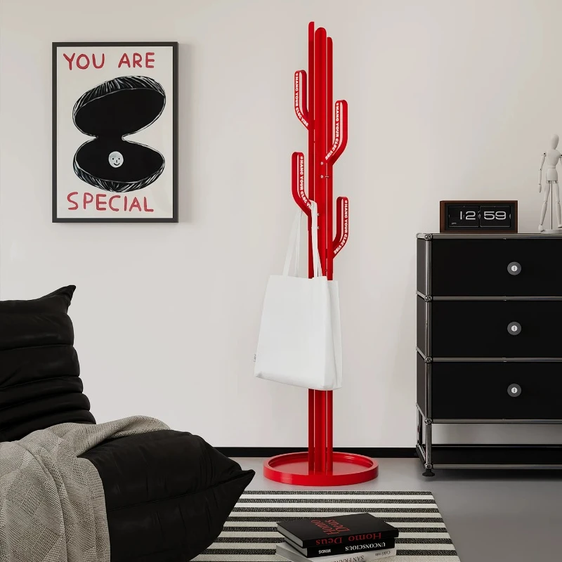 Wrought iron cactus floor-to-ceiling coat rack Vertical hanger at the entrance