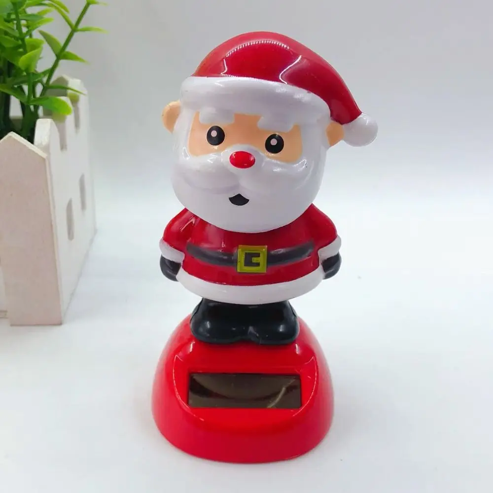 Novo elk natal brinquedos de dança solar papai noel pinguim balançando cabeça boneca boneco de neve janela decoração balanço estatuetas interior do carro