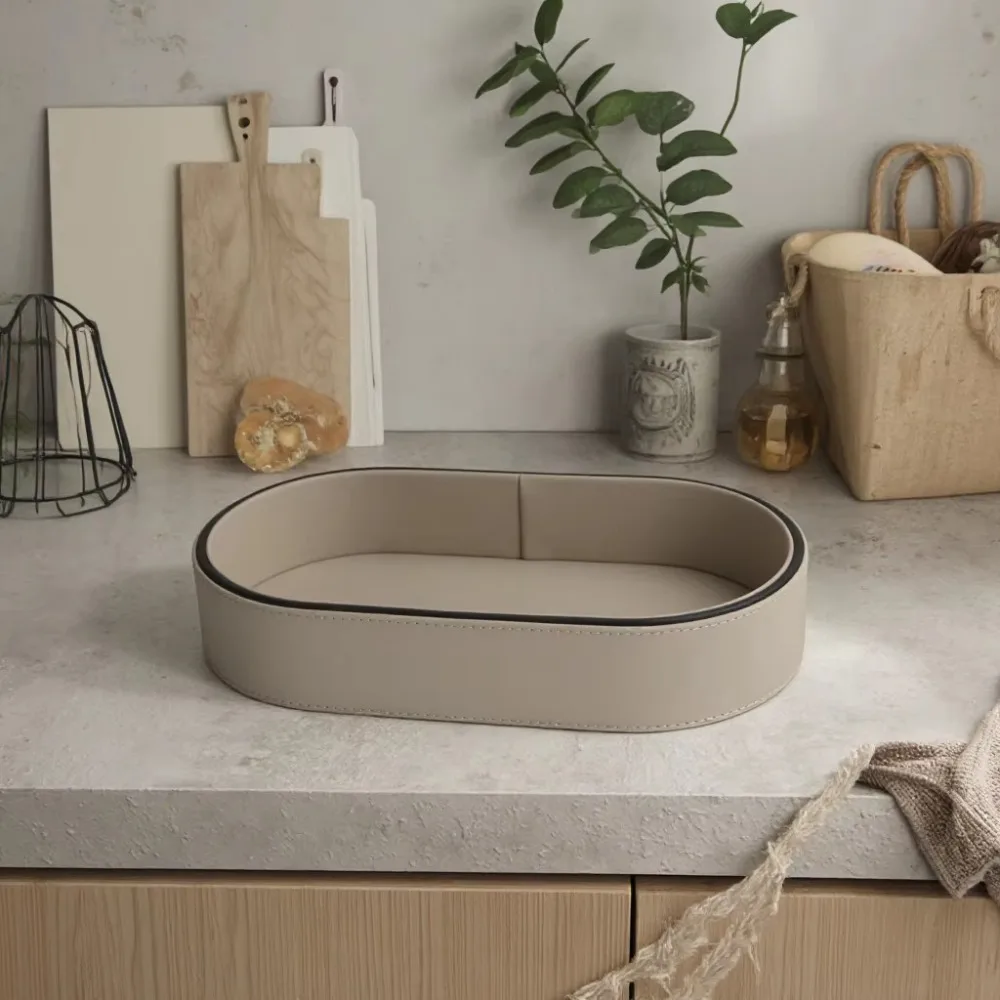 

Коробка-органайзер для украшений из искусственной кожи, настольный лоток для косметики и мелочей, декор для дома и комнаты, подставка для украшений