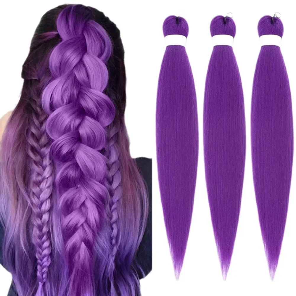 

1/2/3packs Pre Stretched Braiding Hair Synthetic Easy Hair Yaki Straight Braids 26 Inch Wholesale Professional Hot Setting Set