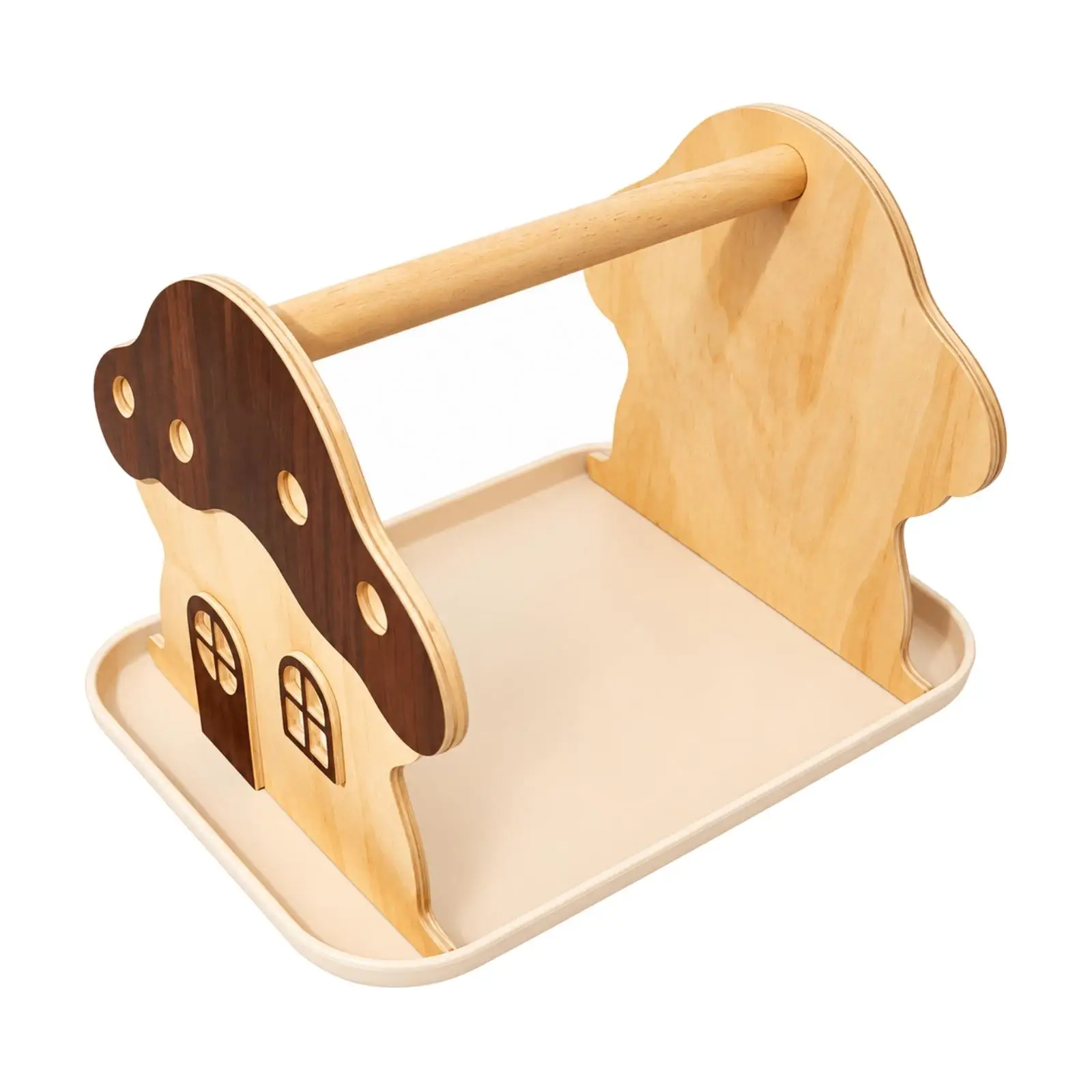 Wooden Tabletop Bird Stand Solid Wood Tabletop Bird Perch Stand Easy to Clean Compact for Countertop, Desk