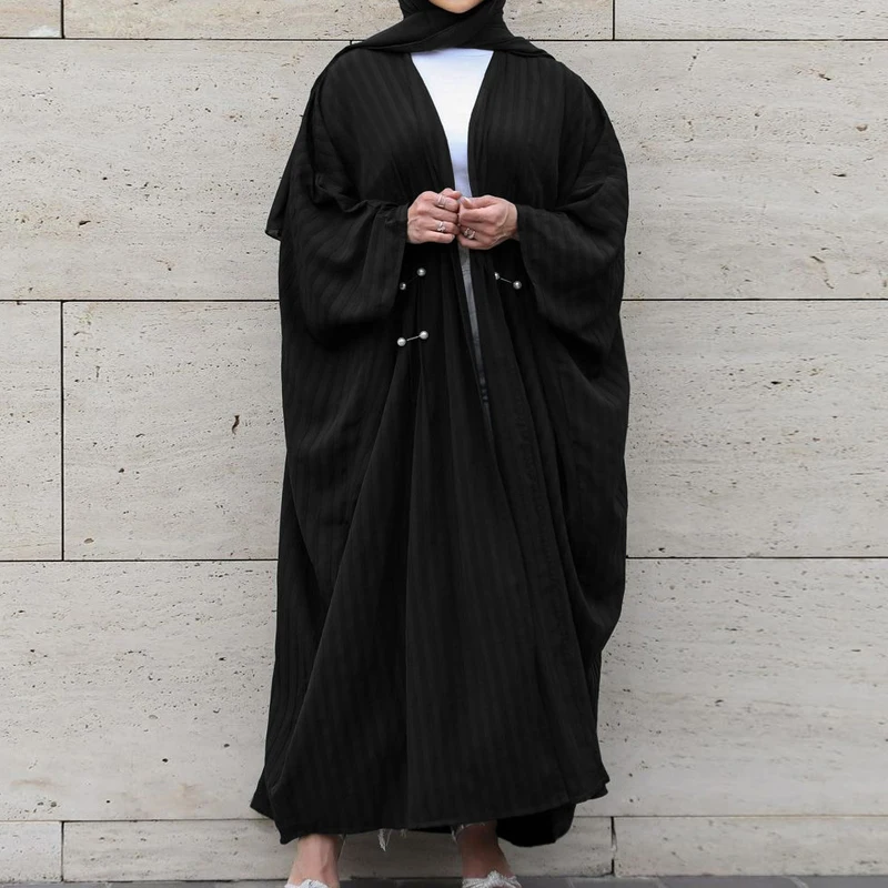 2024 Ramadan Keffiyeh Abaya Robe Kimono Palestinian Muslim Cardigan Open Abayas Women Dubai Islam Bat Sleeve Dress Kaftan