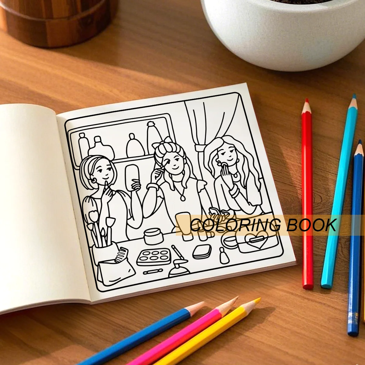 BESTIE MOMENTS CUTE & GIRLY COLORING BOOK 24 Page For Adults And Teens Birthday Party Relieve Stress Kill Time Drawing Books