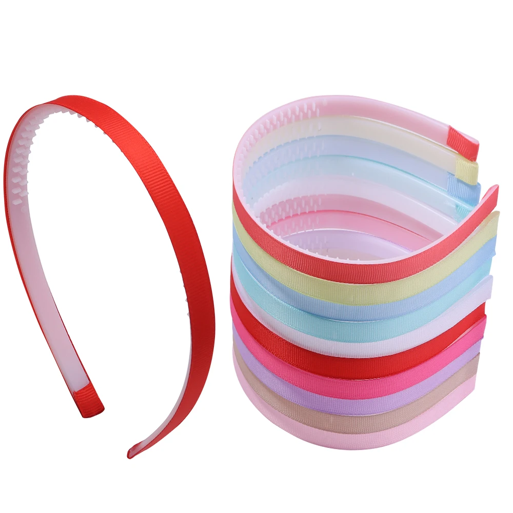 10 Stück Einfarbige Stoffbezogene Haarreifen mit Blanko-Basis für Frauen und Mädchen, DIY Schmuckherstellung Haaraccessoires – Detail 5