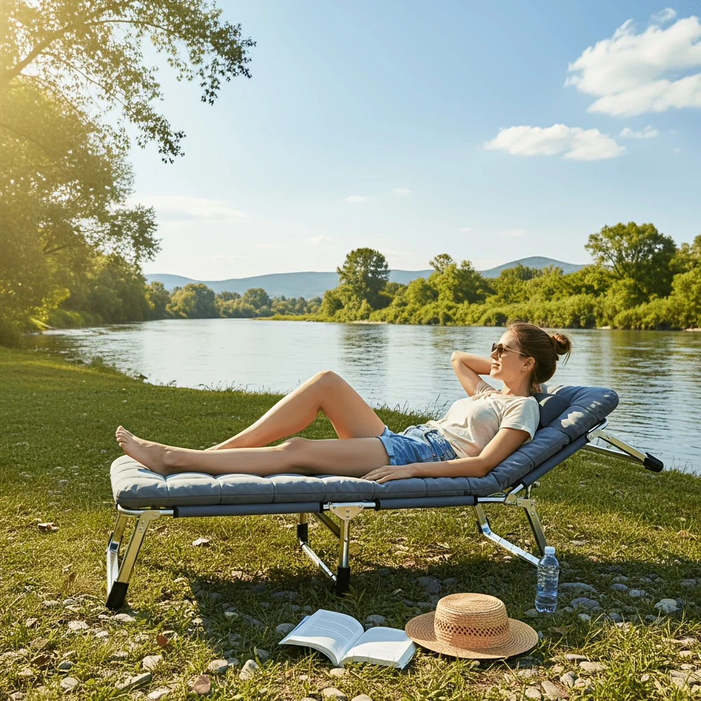 8Ft/70.4In 500/600 Lbs Heavy-Duty Folding Bed, Camping Bed with Flip-Top Mattress (Mattress Included), Portable Guest Bed