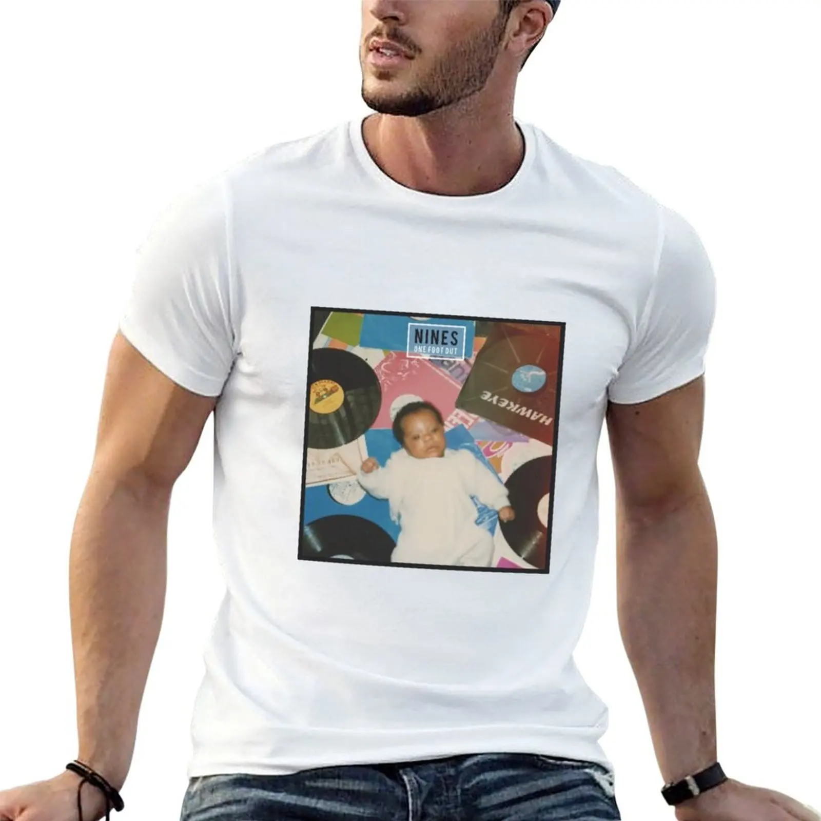 

Nines One Foot Out Album Artwork T-Shirt aesthetic clothes korean fashion shirts men graphic