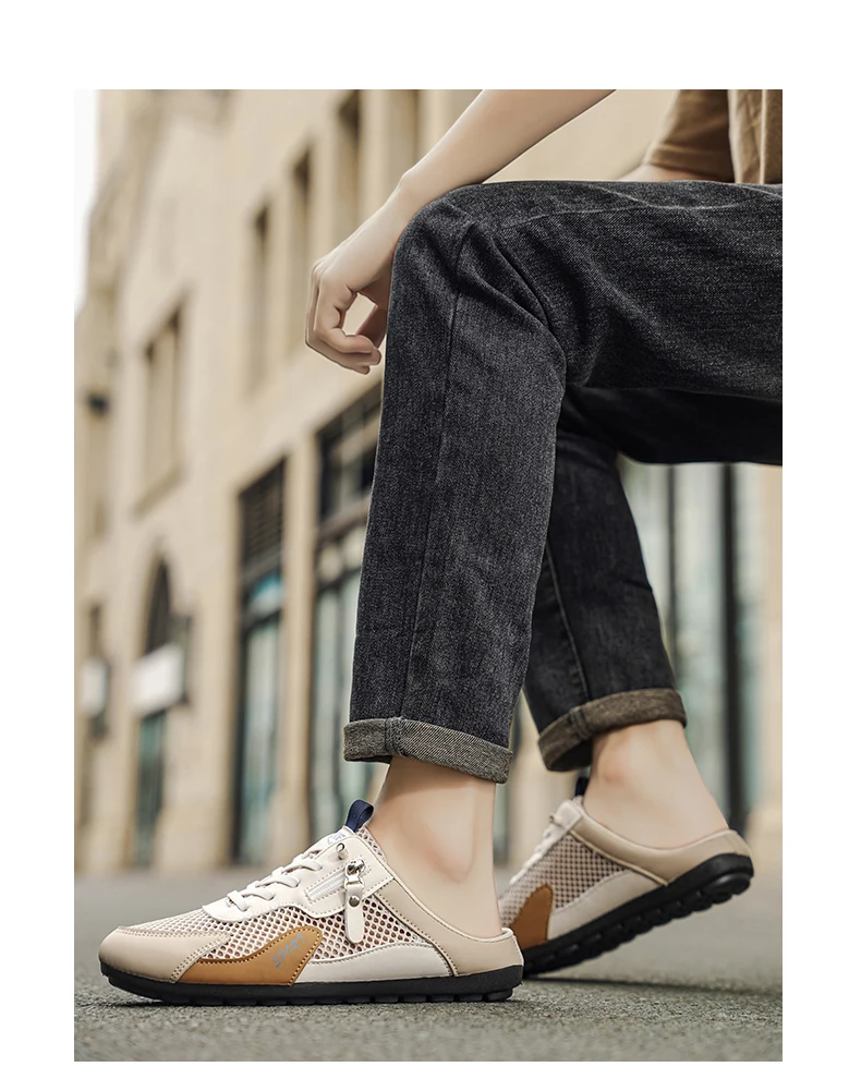 Sommer-Slipper für Herren, trendige, flache, atmungsaktive, lässige Indoor-Outdoor-Wanderschuhe, Herren-Sneaker, chanclas de hombre – Detail 14