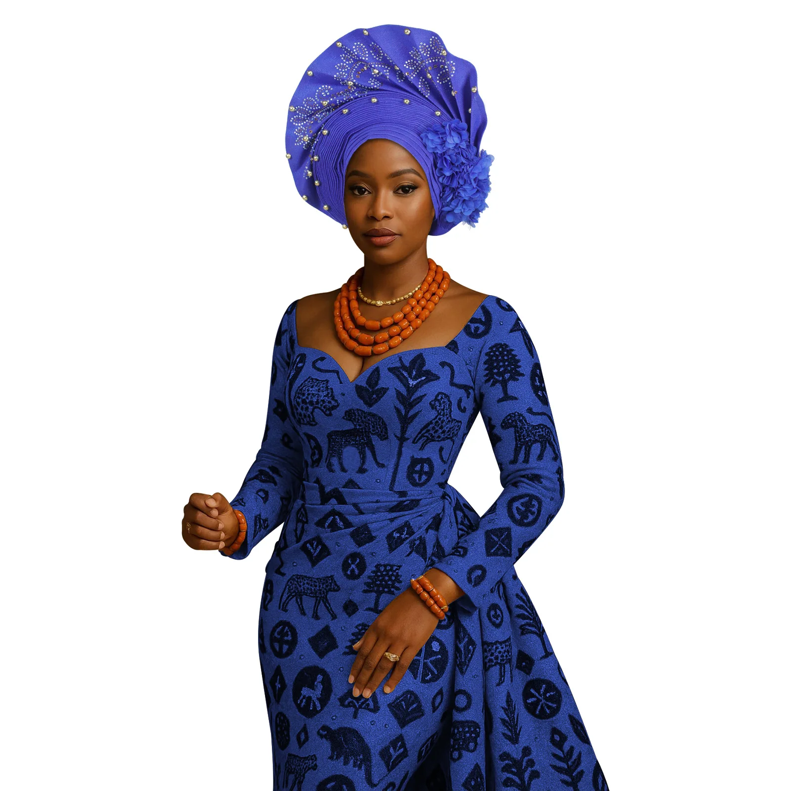 

Nigeria Female Diamonds Head Wraps Wedding Party Head ties Headwear Aso Already Made African Women Auto Gele Headtie