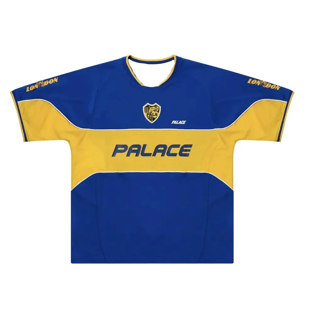 Ropa de verano para hombre, camiseta Palace Palamat, camiseta de fútbol azul y amarilla, camiseta de secado rápido para motocicleta para adultos, Top deportivo de ocio