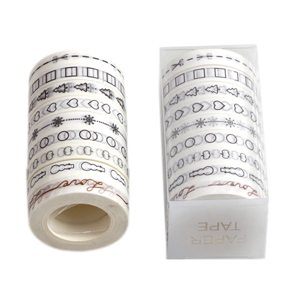 

9 Pcs Washi Tape Set Premium Decorative Aesthetic for Scrapbooking Journal Sticker Bookmark Eco Friendly No Residue
