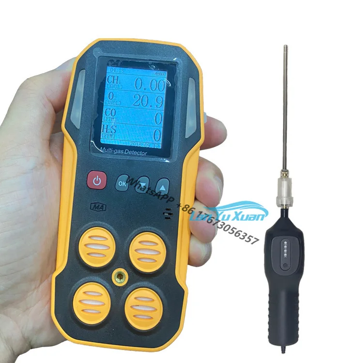 

Customized USB Rechargeable Portable Gas Detector Handheld Leak Instrument H2S O2 CO And LEL Multi Sniffer Analyzer