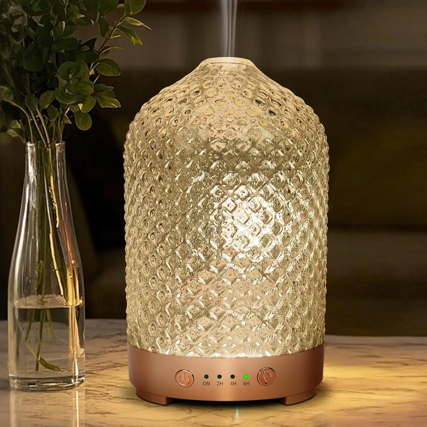 

Essential Oil Diffuser 200ml, Ultrasonic Aroma Diffuser with 4 Timers, 7 Color LED Lights Auto Shut-Off for Home Office