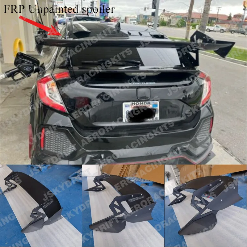 

For Honda Civic Hatchback FK7 FK8 Rear Trunk GT Spoiler Wing Lip FRP Unpainted