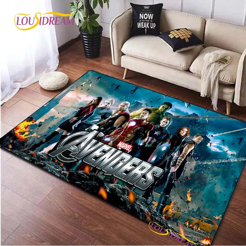 Disney Marvel Iron Man Spider Man Carpet for Living Room Bedroom Rug Kitchen Door Kids Un-slip Floor Mat Alfombra Birthday gift