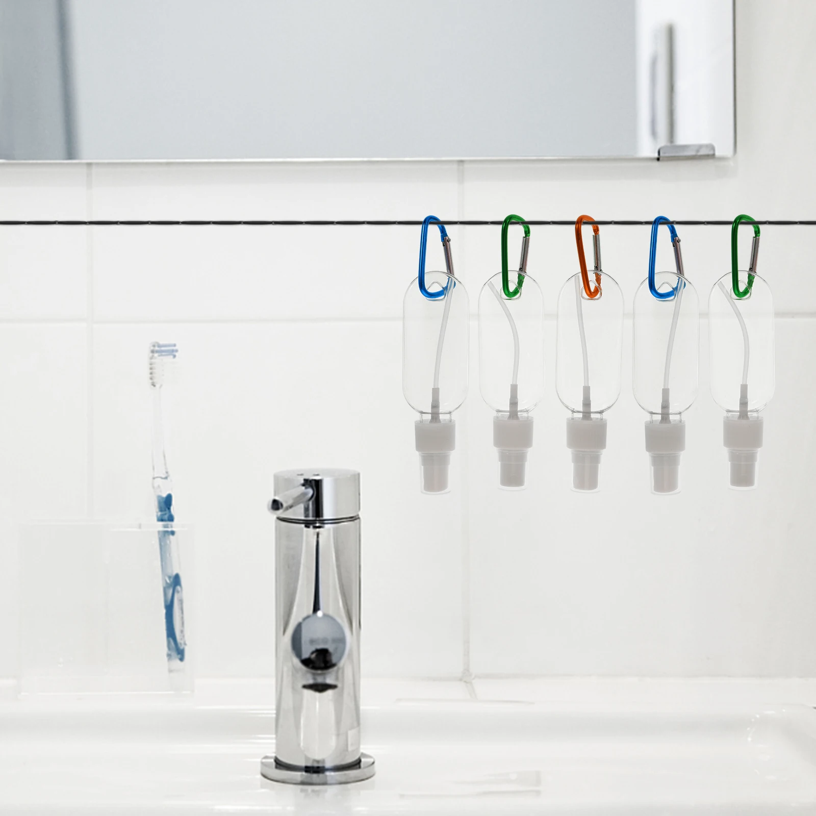 

5Pcs Cleansing Oil Pump Bottles Refillable Reusable EcoFriendly Transparent Inverted Hook Design LongService Stable Performance