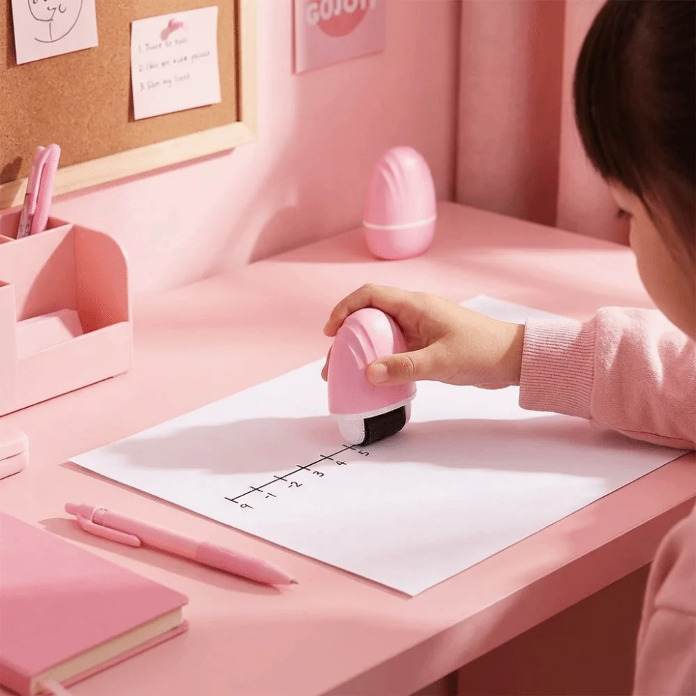 Double Line Grid Teaching Seal English Case Number Roller Roller Stamp Equal Equation Adorable Design Math Correction Tool