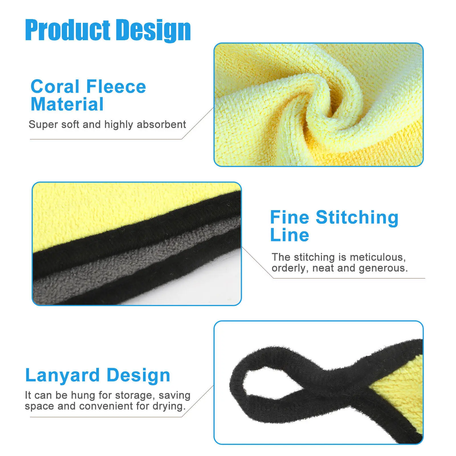 1pcs Microfiber Cleaning Cloth Rag Car Washing Polishing Detailing Towel Kitchen Dusting