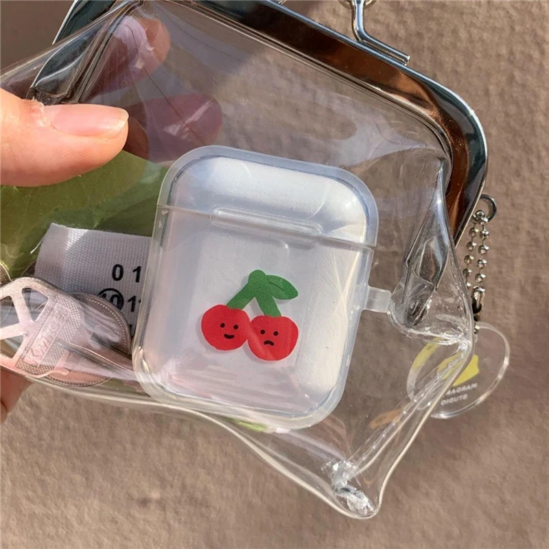 Fashion Transparent PVC Coin Purse Women Vintage Hasp Headphone Lipstick Storage Bag Korean Version Bank Credit Card Key Wallet