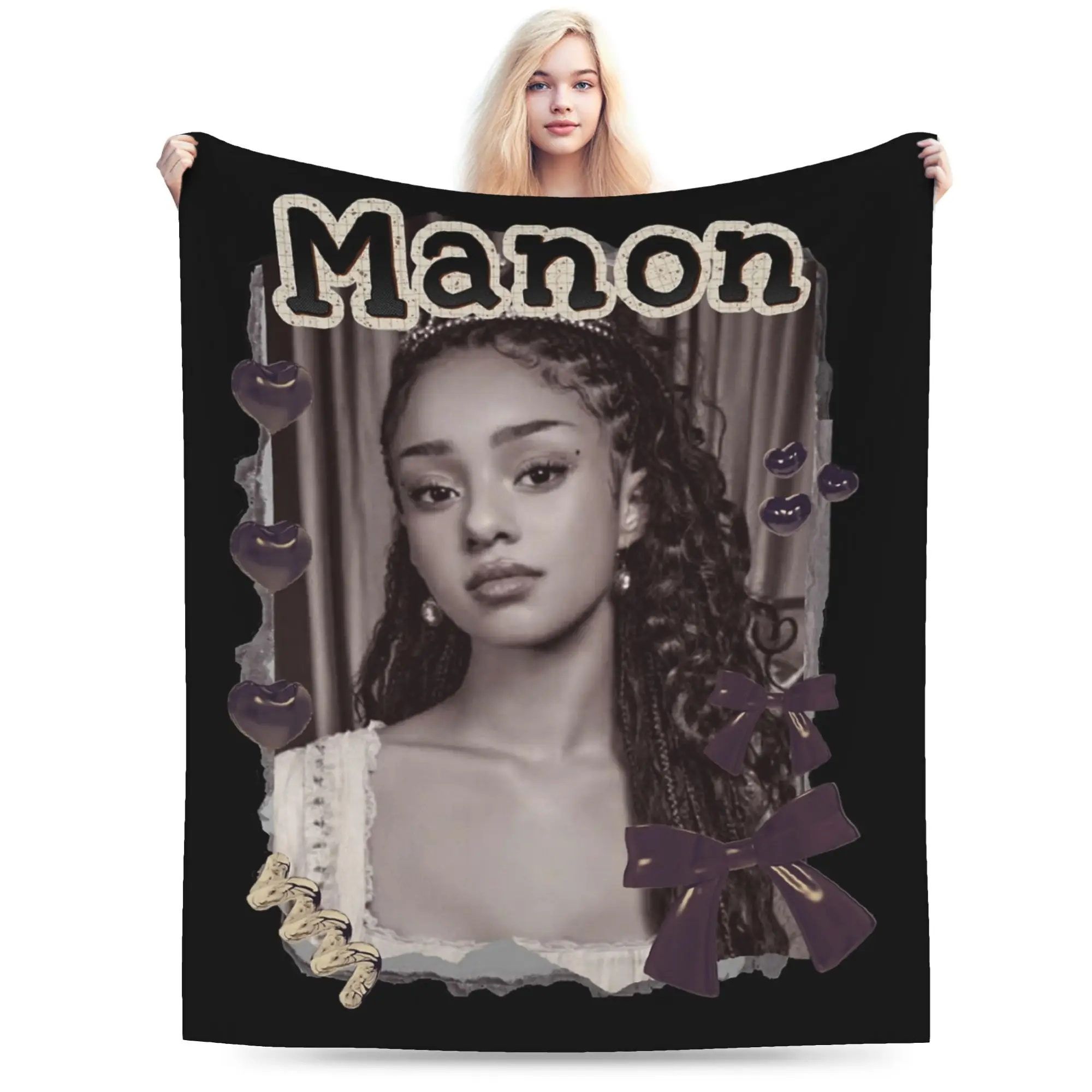 Manon Katseyes Kpop Girl Group Blanket Flannel  Winter Breathable Ultra-Soft Throw Blanket for Bedding Bedroom Quilt