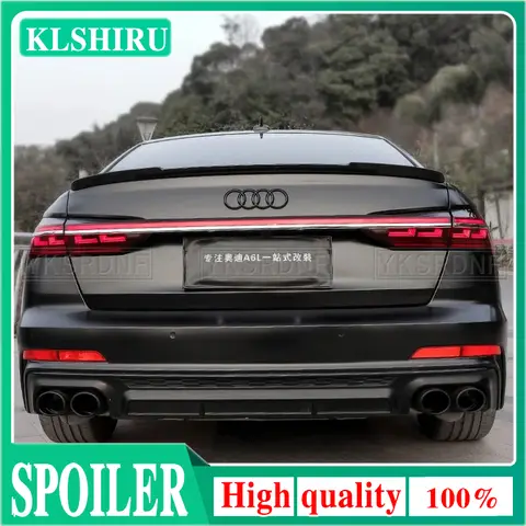 Audi A6 C8 2019 2020 2021 스포일러 하이 퀄리티 ABS 자동차 트렁크 립 윙 테일 스포일러 A6 액세서리 전용 장식, 신제품