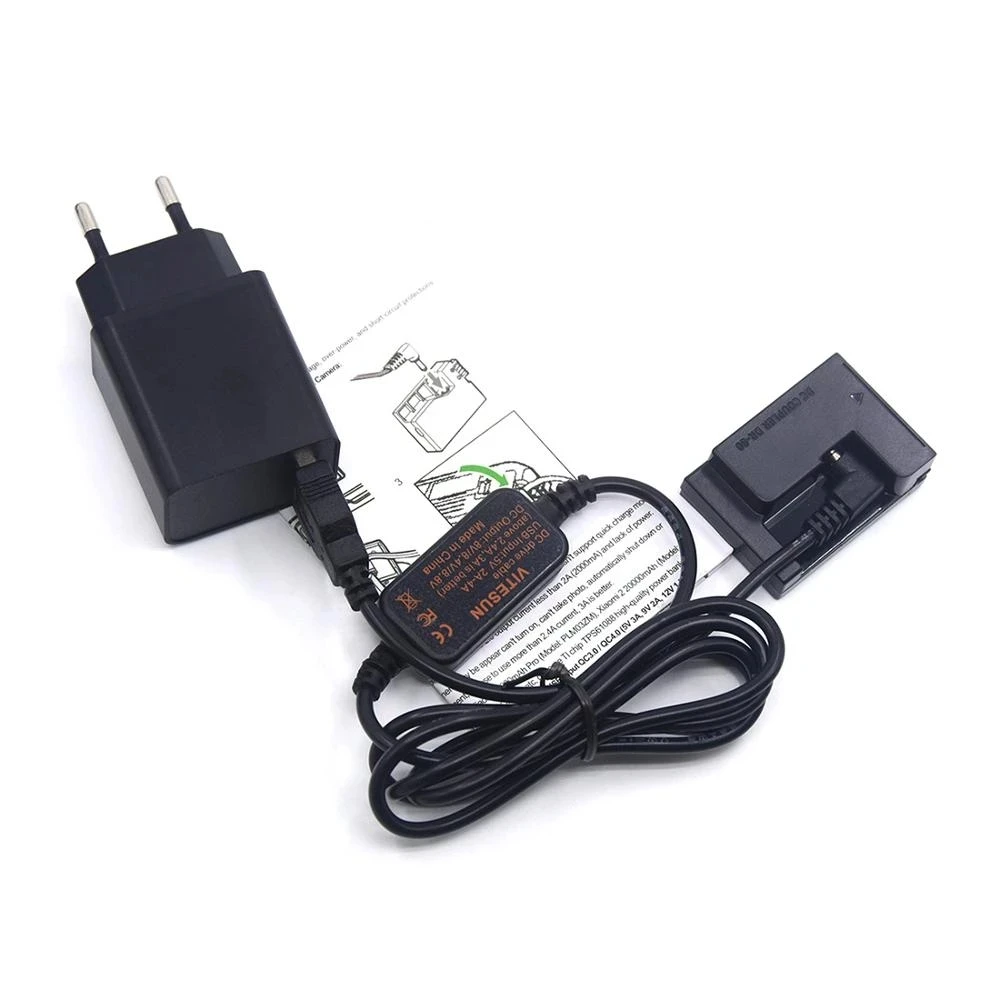 USB to DC Cable 18W Charger DR-80 DC Coupler NB-10L Dummy Battery  for Canon G1X G3X G15 G16 SX50 SX60 HS Camera
