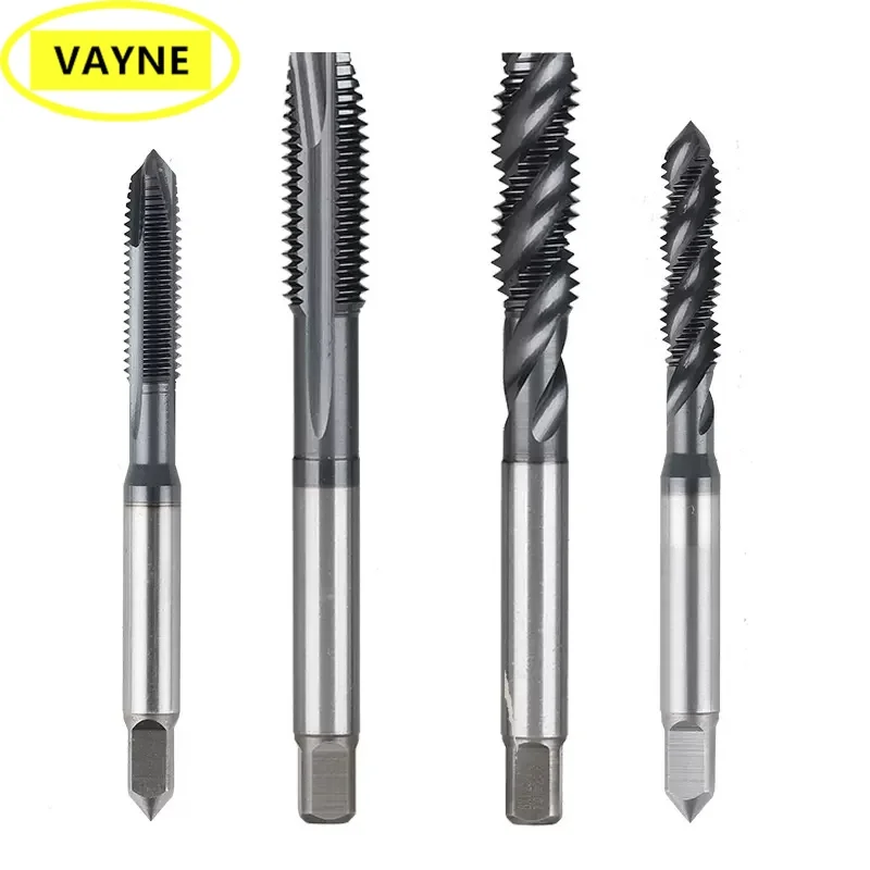 VAYNE HSSE Metric Spiral Fluted Tap with TICN M1M2M2.5M3M4M5M6M8M10M12M14M16 X0.25 0.35 1.25 1 1.75Machine Screw Fine Thread Tap