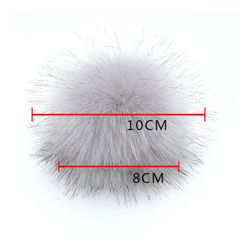 6PCs/Lot 8cm Single Color False Fur Pompom Hairball Hat Ball Fake Fox Fur Hat Ball Pom Pom DIY Handmade Clothing Hat Accessories