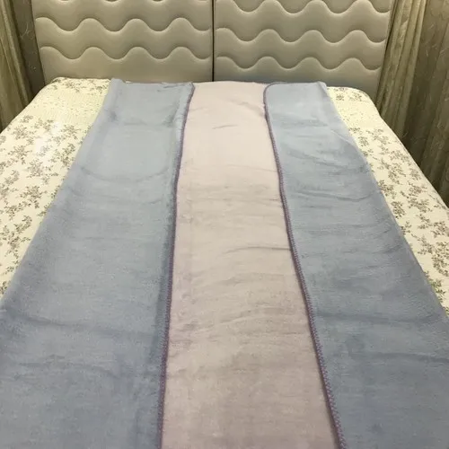 Voice Home Double Personality Cotton Blanket Lilac and Light Blue Double-Sided 190x220 cm. % 60 cotton 40 of Acrylic