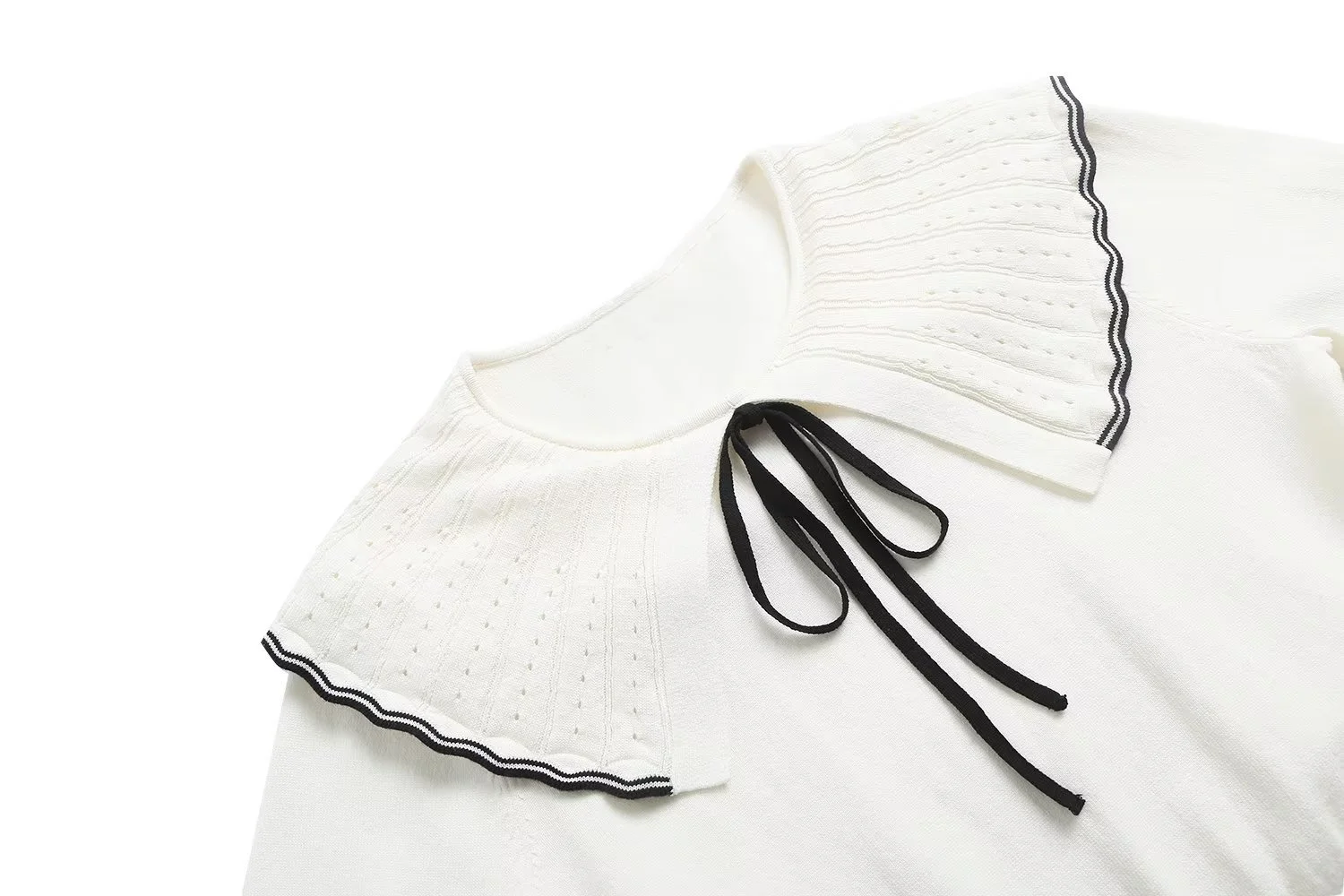 

Faionable Knitted Sweater 2023 New Arrival Doll Collar Turn-down Collar Trendy Women's Faion Pure Color Commute Sle Lon...