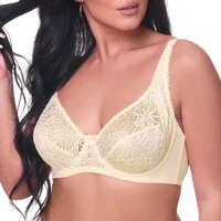 Plus Size Bras For Womens Lace Sexy Bra Perspective Underwire Female Lingerie BH Tops C D DD E F Cup 4