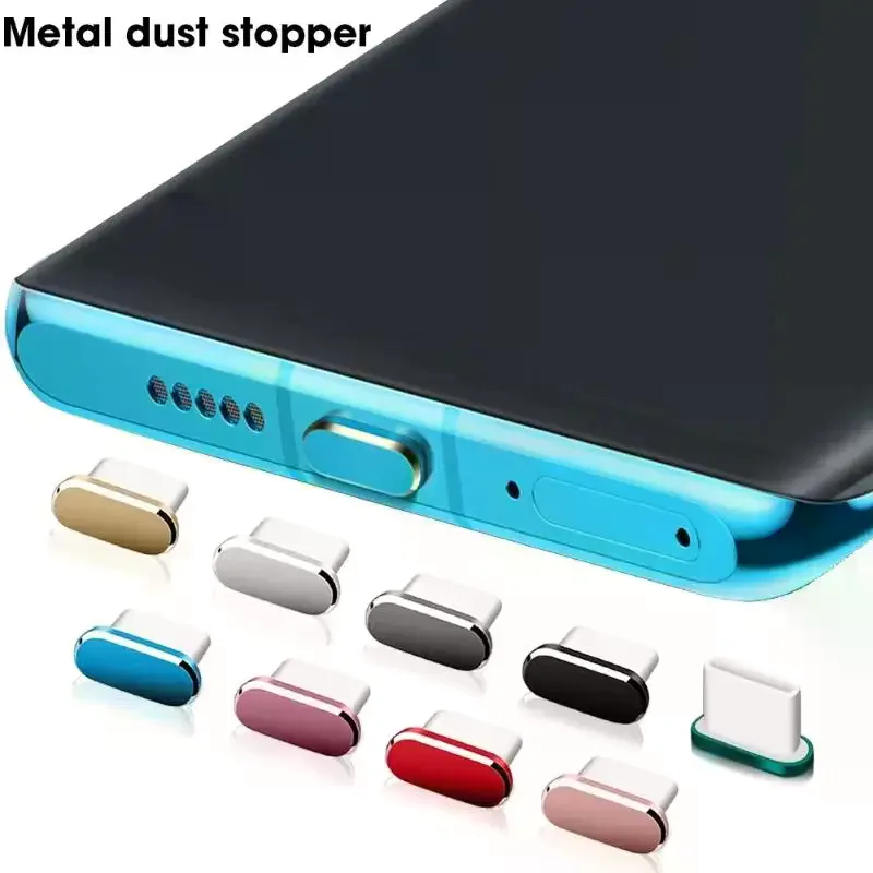 Metal Type C Dust Plugs Anti Lost Dustproof For Android Phones Tablets Laptops Daily Use