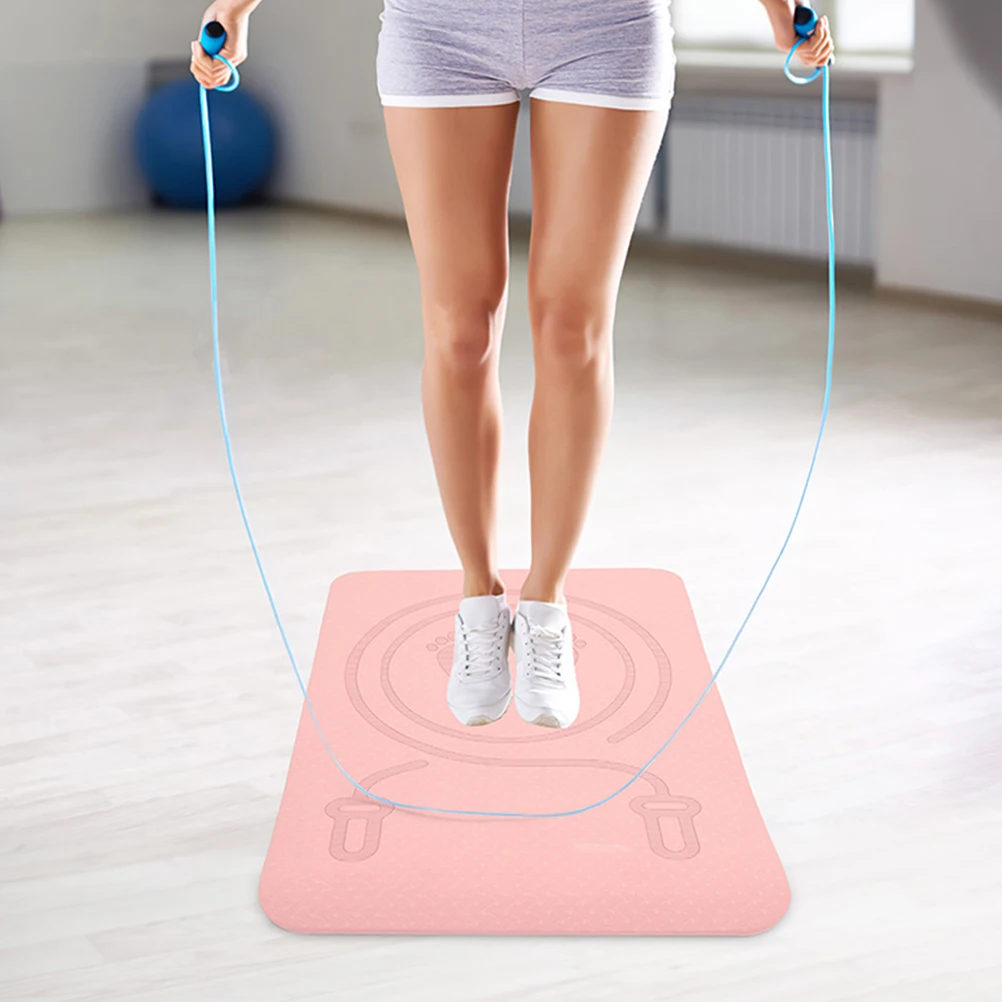 

1pc TPE Anti-slip Jumping Rope Mat 60x40x0.8cm Grey Sports Pad for Yoga Quiet Exercise Training Household