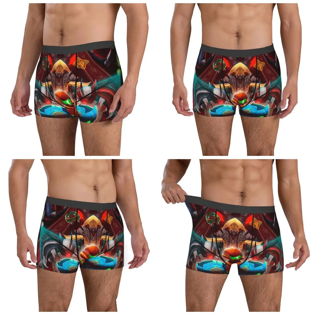 복서 팬티 반바지 메트로이드 드레드 메트로이드 사무스 아란 팬티 남성 편안한 속옷 옴므 남자 남자친구 선물