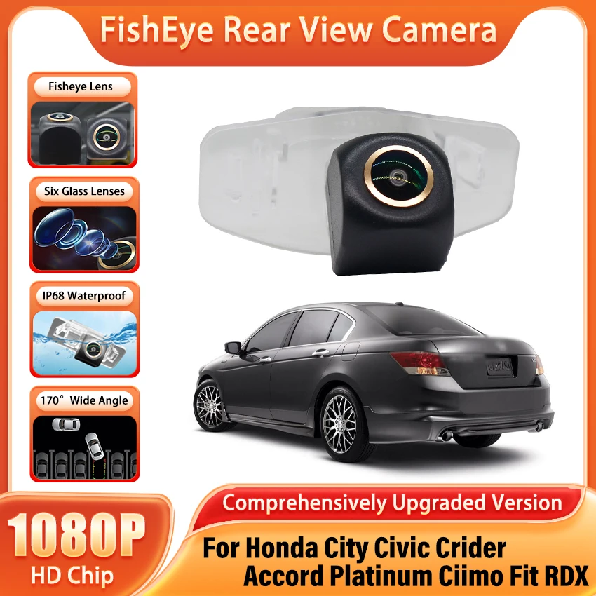 

Золотой 170° ° Камера HD 1080P Автомобильная камера заднего вида для Honda City Civic Crider Accord Platinum Ciimo Fit RDX Night Vision Reverse