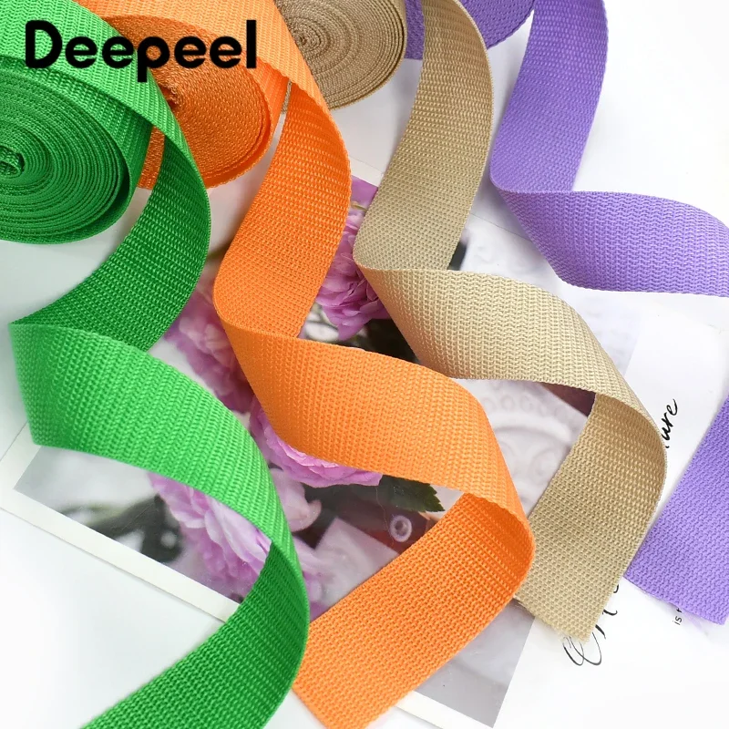 10Meters Deepeel 20-50mm PP Nylon Webbing Strap By The Meter Safety Belt Ribbon Braid Tape Bag Clothes Sewing Bias Accessories