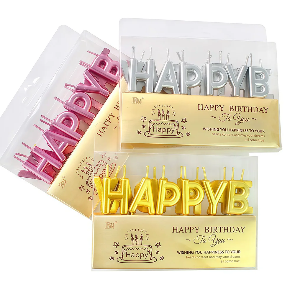 

3Set Happy Birthday Candle | Alphabet Candle Set | Birthday Cake Decoration for Adult&Children's Birthday Party