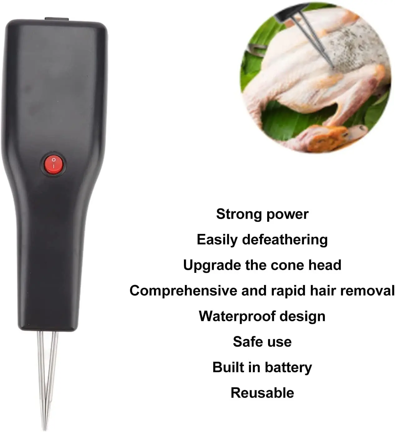 Handheld Chicken Plucker Machine Poultry Duck Goose Rechargeable Electric Chicken Plucker