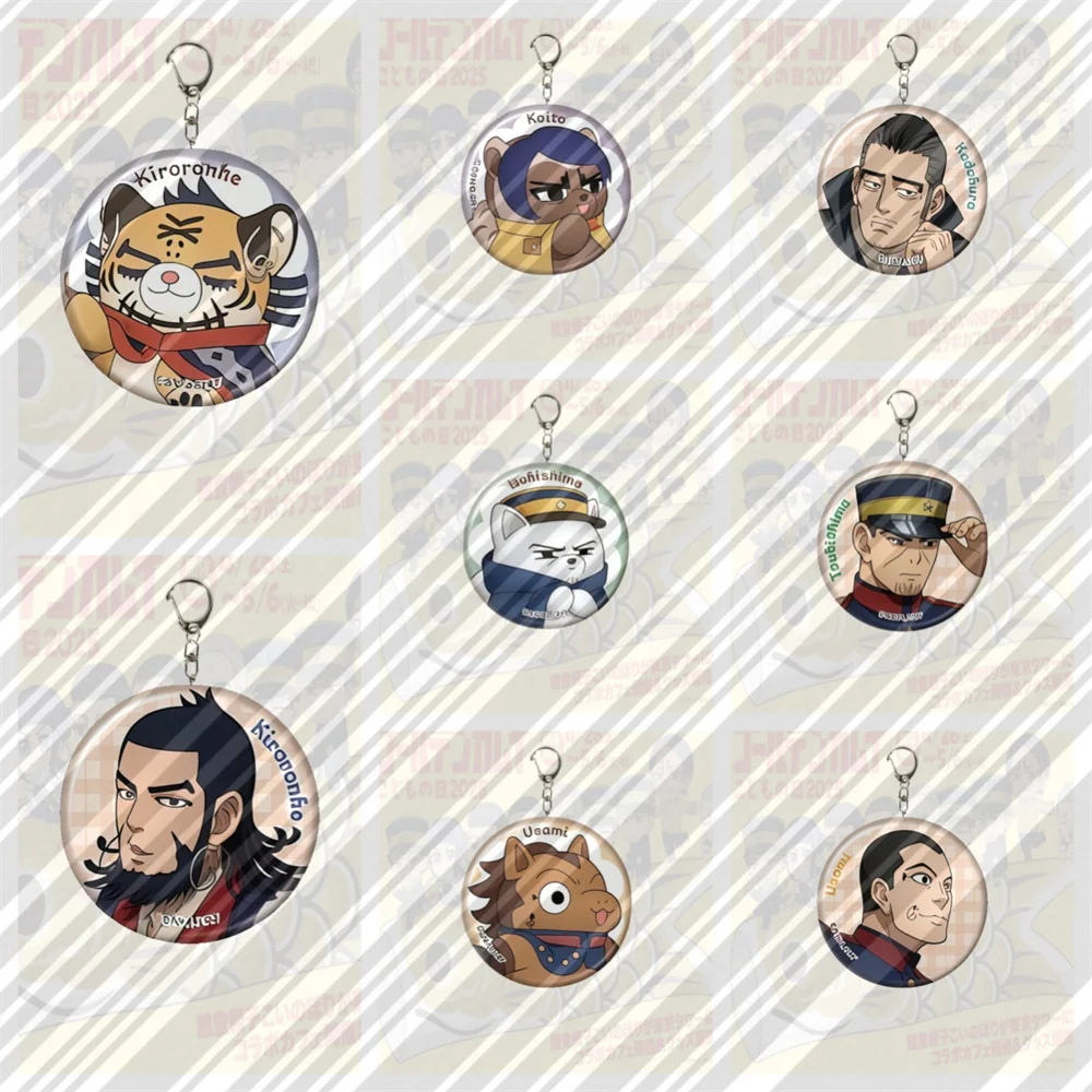6 см новый аниме Golden Kamuy акриловый брелок модель косплей очаровательные персонажи орнамент аксессуары коллекция товаров рождественские подарки