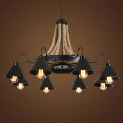 American Coffee Shop Chandelier Loft Wrought Iron Retro Industrial Style Restaurant and Bar Hot Pot Restaurant Chandelier