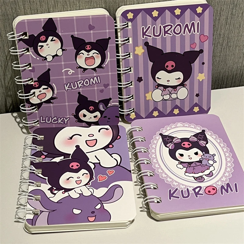 Kawaii Sanrio Notebook Kuromi Portable A7 Coil Account Book Pocket Notepad Cartoon Student Stationery