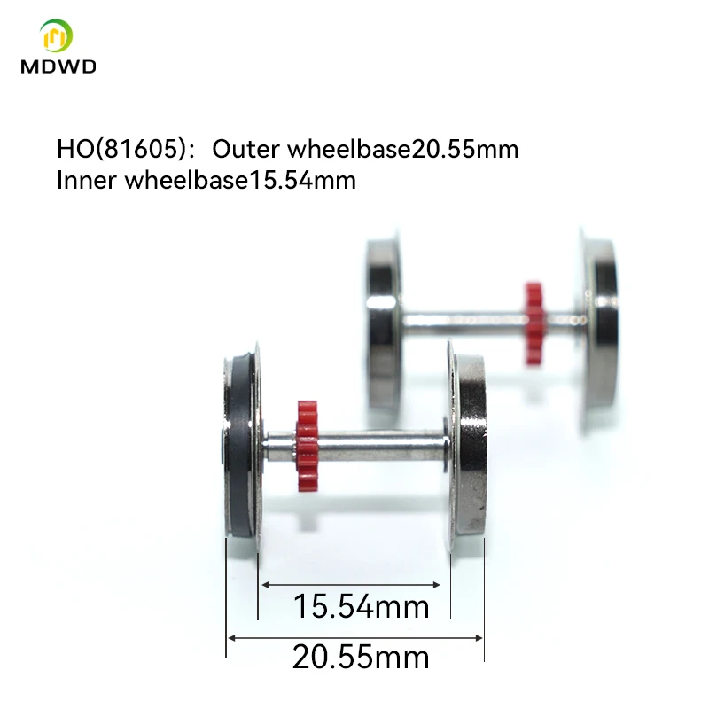 2PCS HO Scale 1/87 Railway Train Wheels Model Modified Parts for Train Carriage Model Wheels Miniature Metal Universal