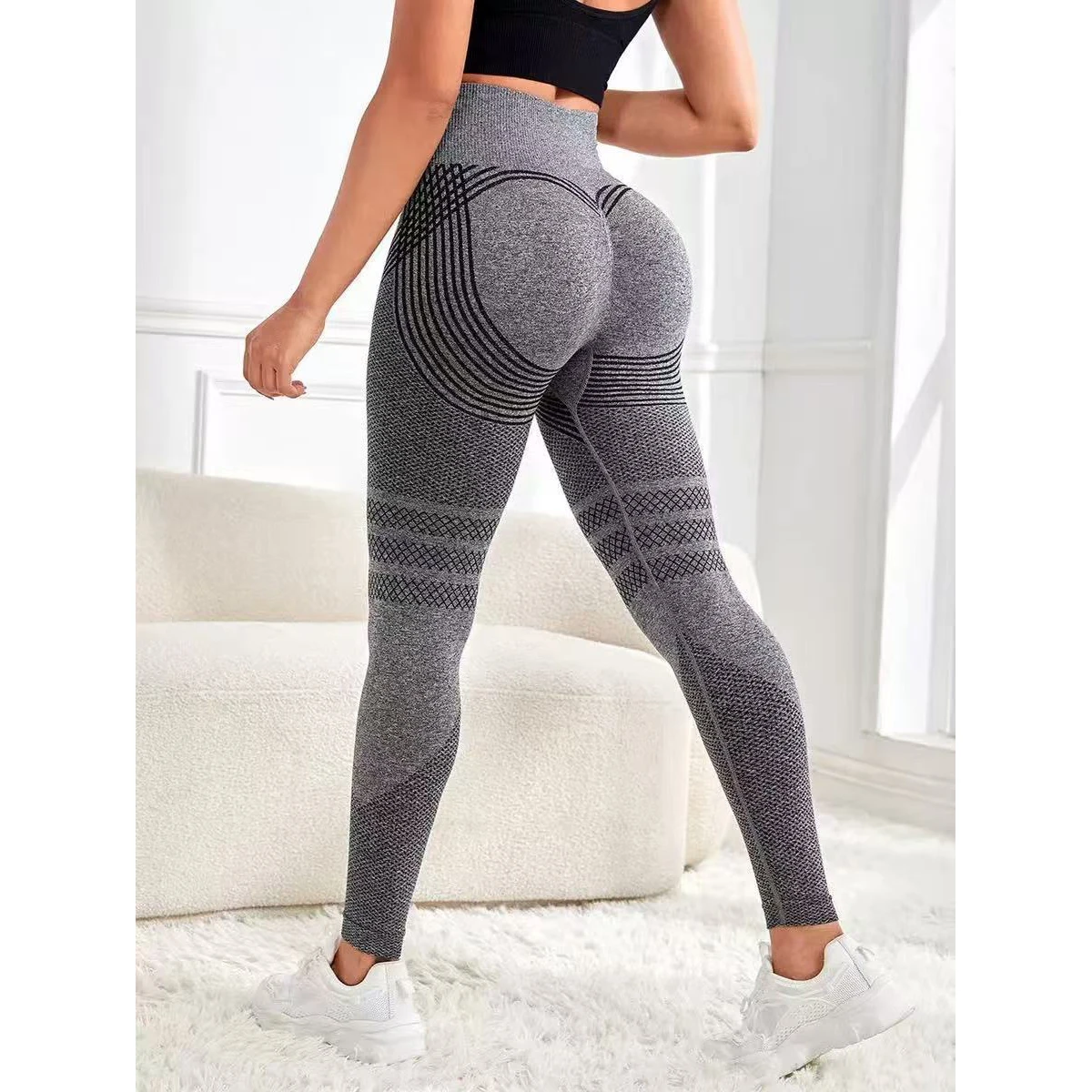 Seamless High-Stretch Yoga Pants for Women, Gym Workout, Quick-Dry, Running, Butt Lifting, Nude Feeling, High Waist, Cross-Borde
