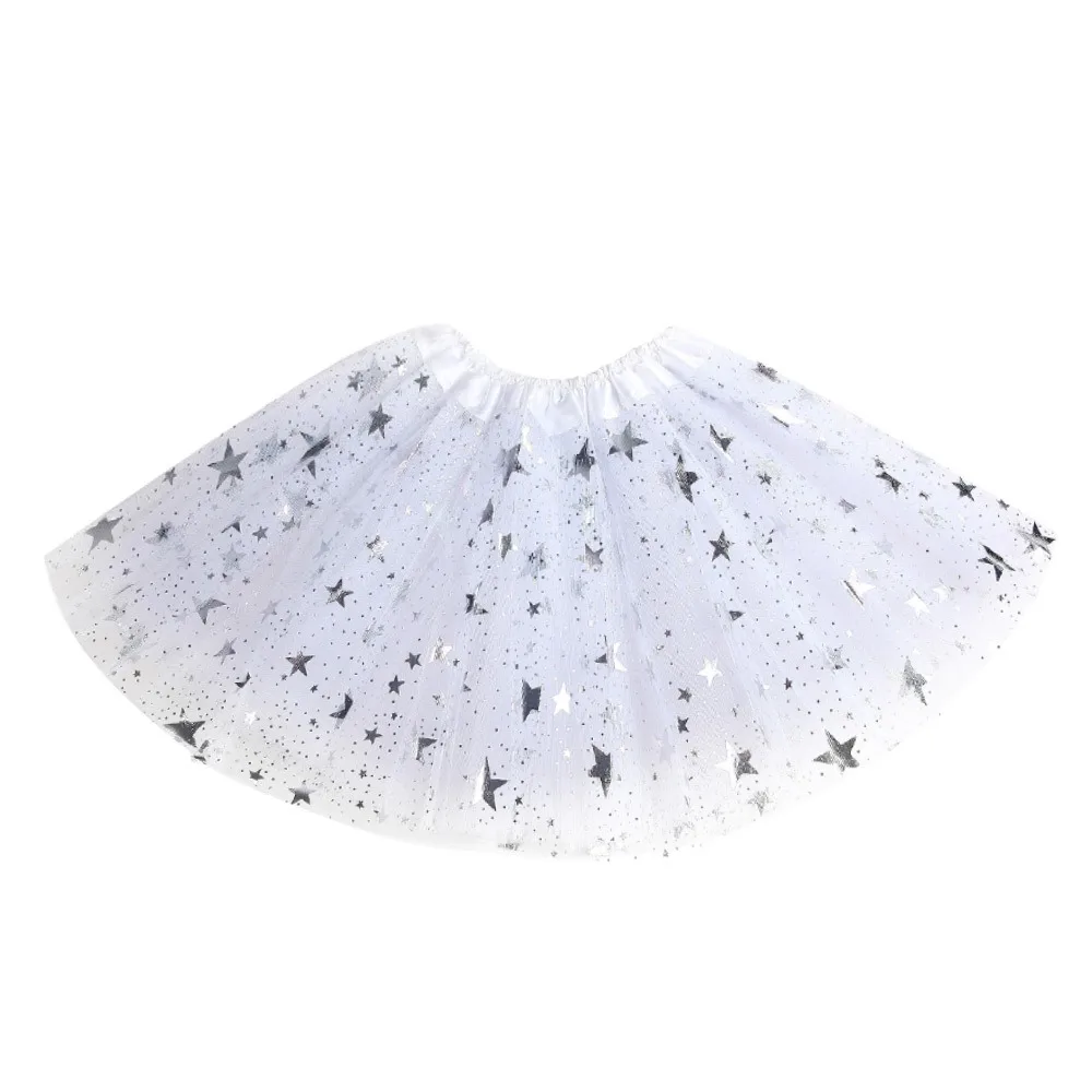 Fashion Stars Tutu Skirt Tulle Colorful Dance Skirt Netting Princess Skirt Kids Girls
