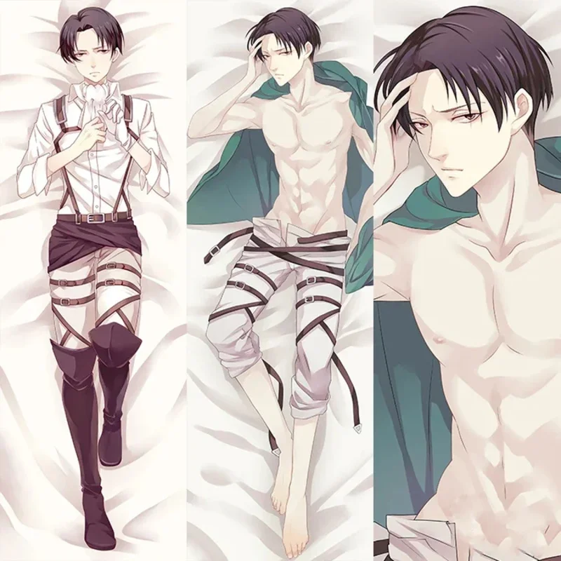 Anime Attack on Titan Levi Ackerman Body Pillow Survey Corps Pillow Case Dakimakura Throw Cushion Double-sided Pillowcase