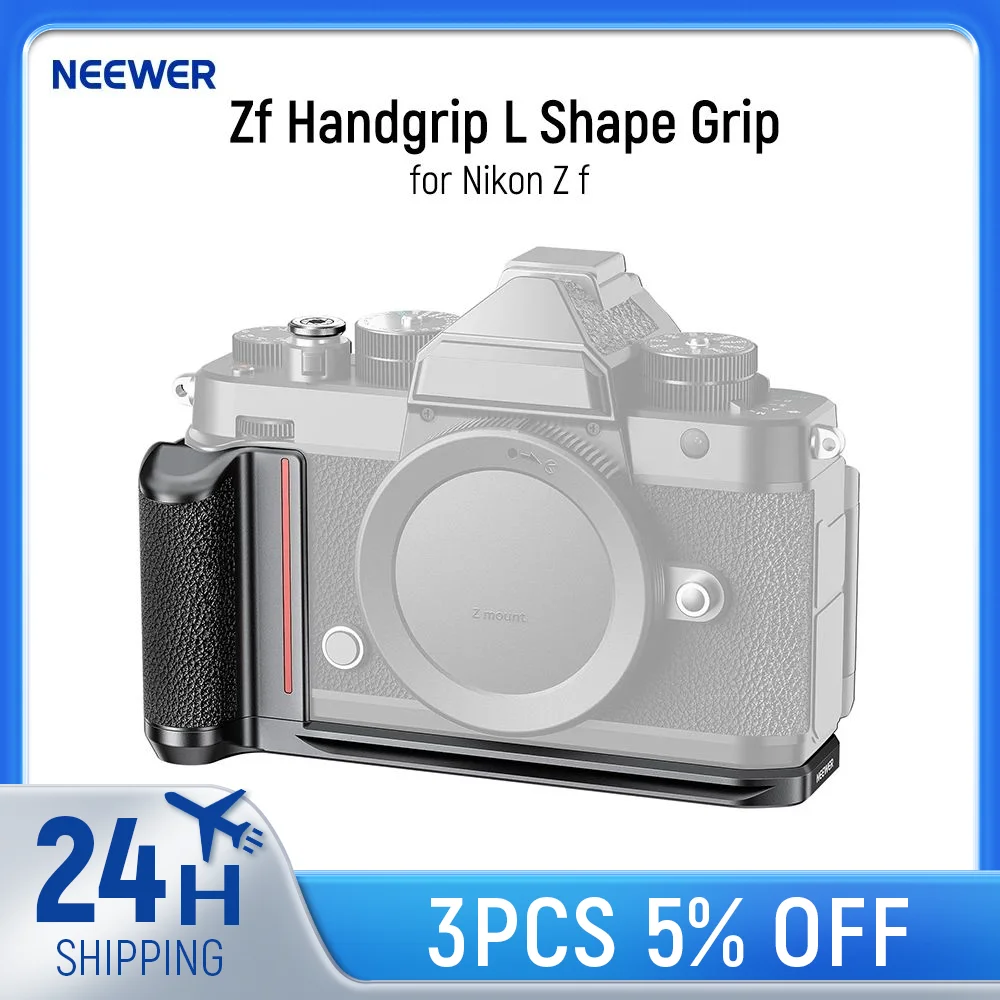 

NEEWER Zf Handgrip L Shape Grip for Nikon Z f, Retro Formfitting Thin Camera Mounting Baseplate with Built in Handle