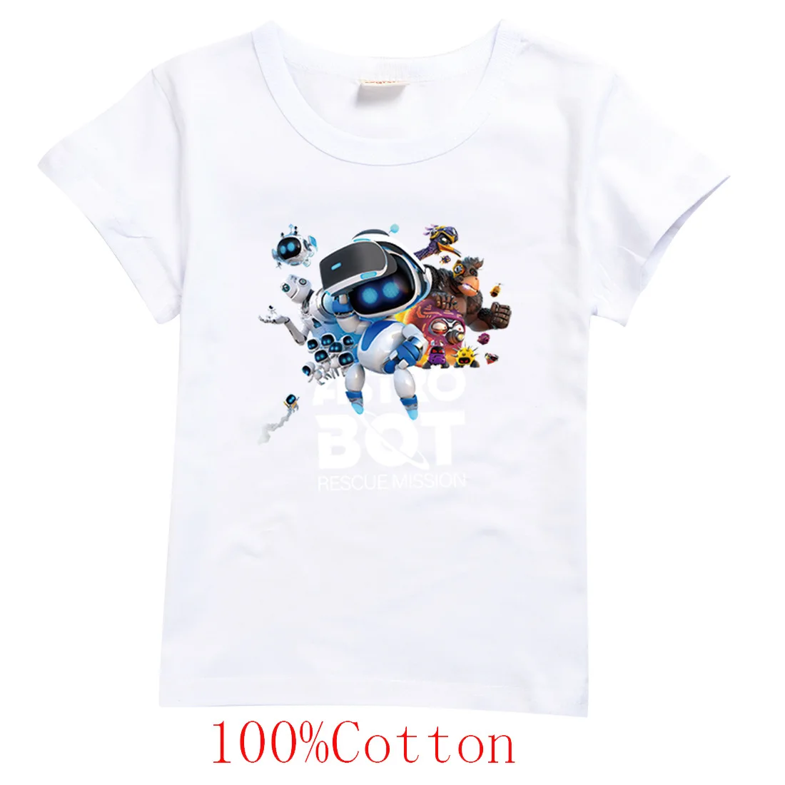 Astros Playroom Game Astrobot T Shirt Kids ASTRO BOT Cartoon Clothes Teen Boys Short Sleeve Tops Baby Girls 100% Cotton T-shirts