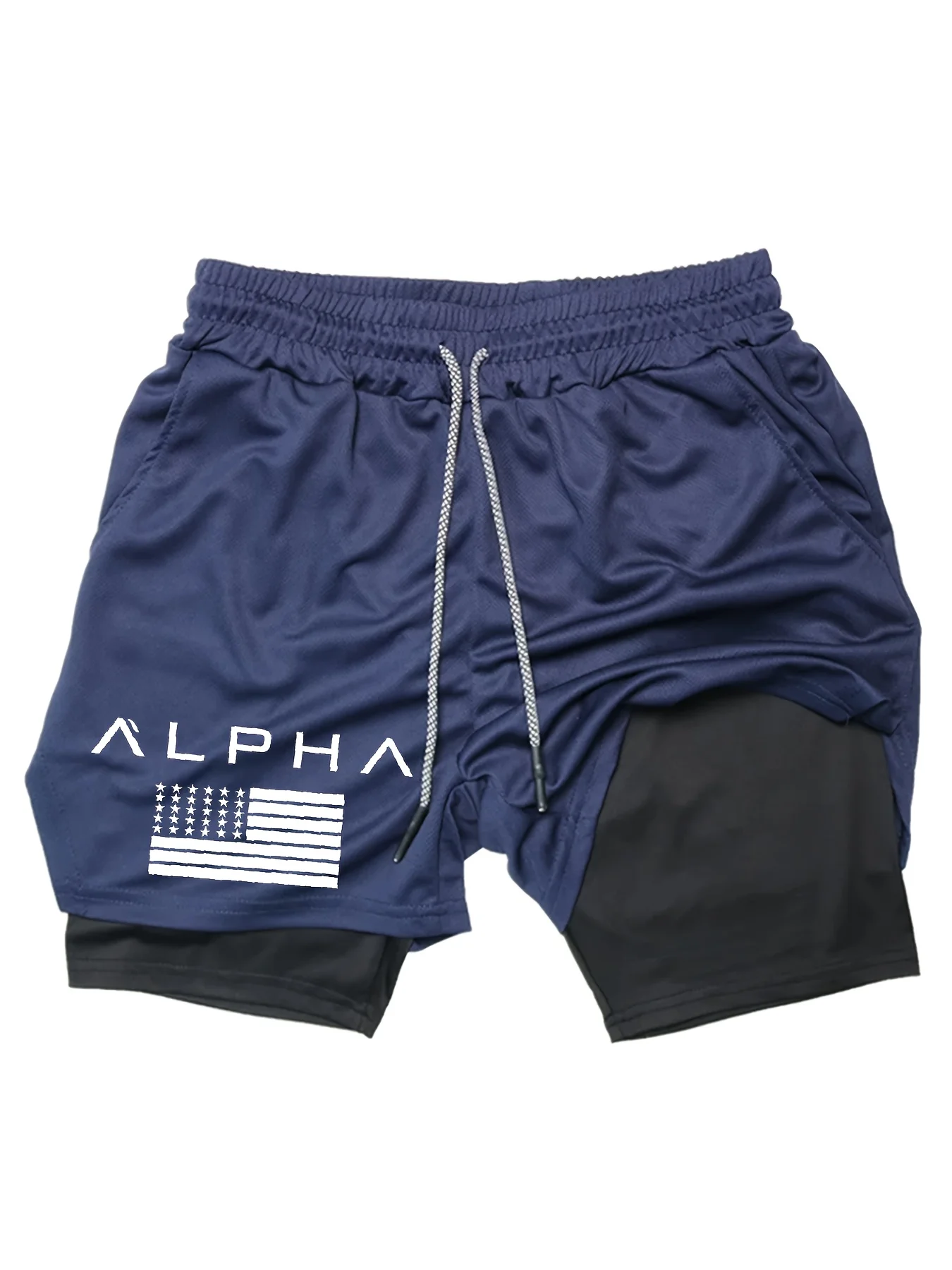 Running Basketball 2 en 1 Pantalones cortos deportivos de secado rápido para hombre, pantalones de entrenamiento para correr, pantalones transpirables para teléfono M-3XL