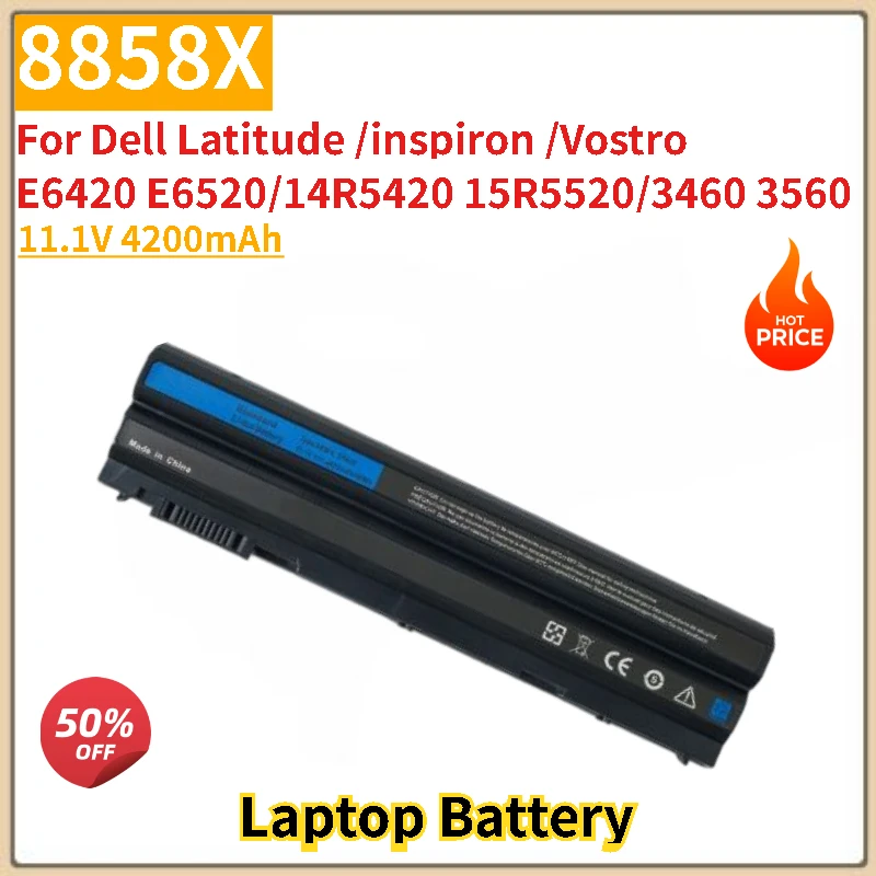 

High Quality Laptop Battery 8858X 11.1V 4200mAh for Dell Latitude E5520 E6420 Inspiron 14R 5420 15R 5520 7520 17R 4720 7420